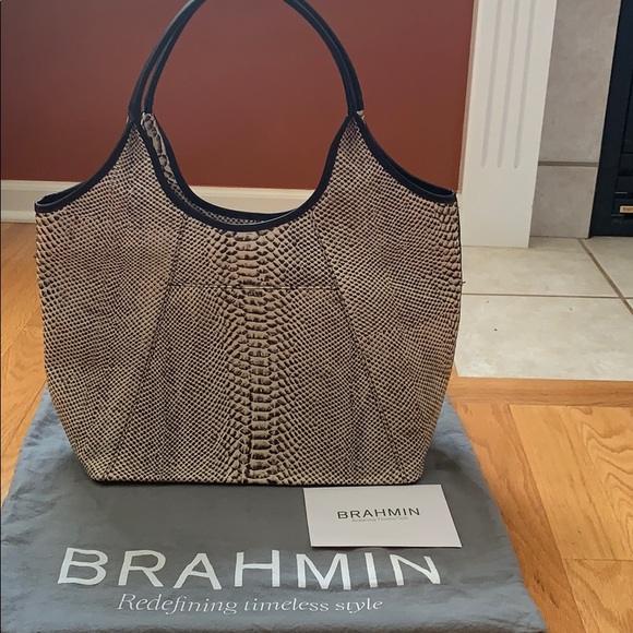 New Odyssey Python Leather Sm Shopper Tote - Picture 2 of 3